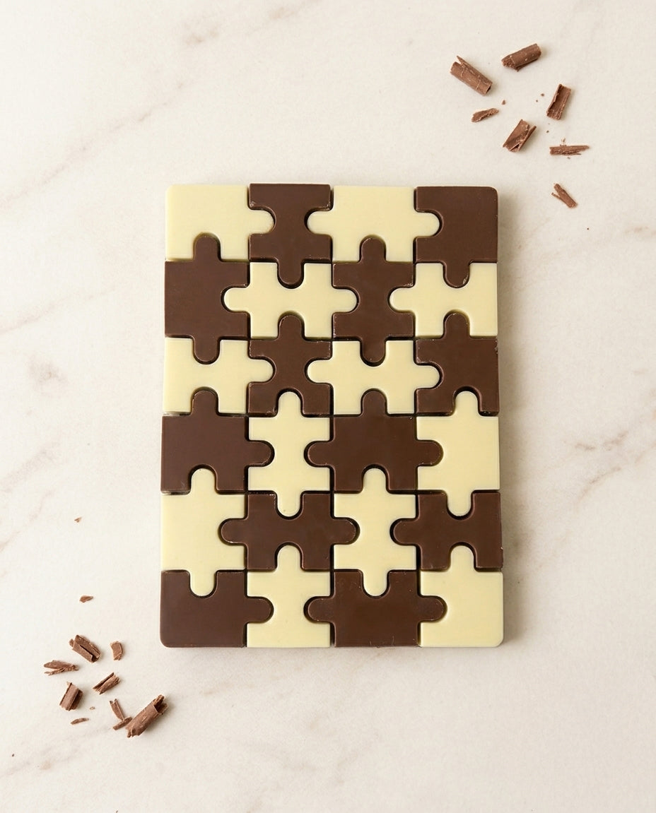 Oso de chocolate con puzzle