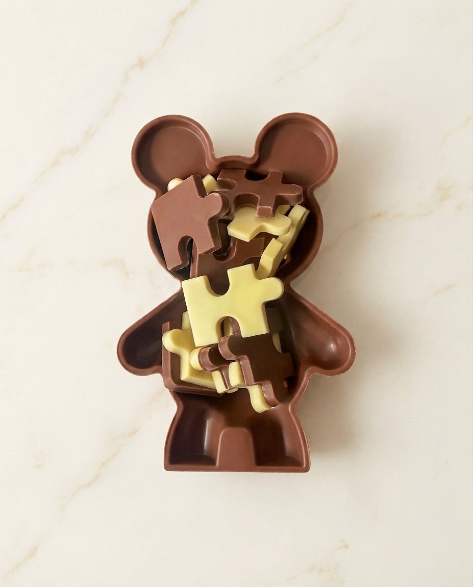 Oso de chocolate con puzzle